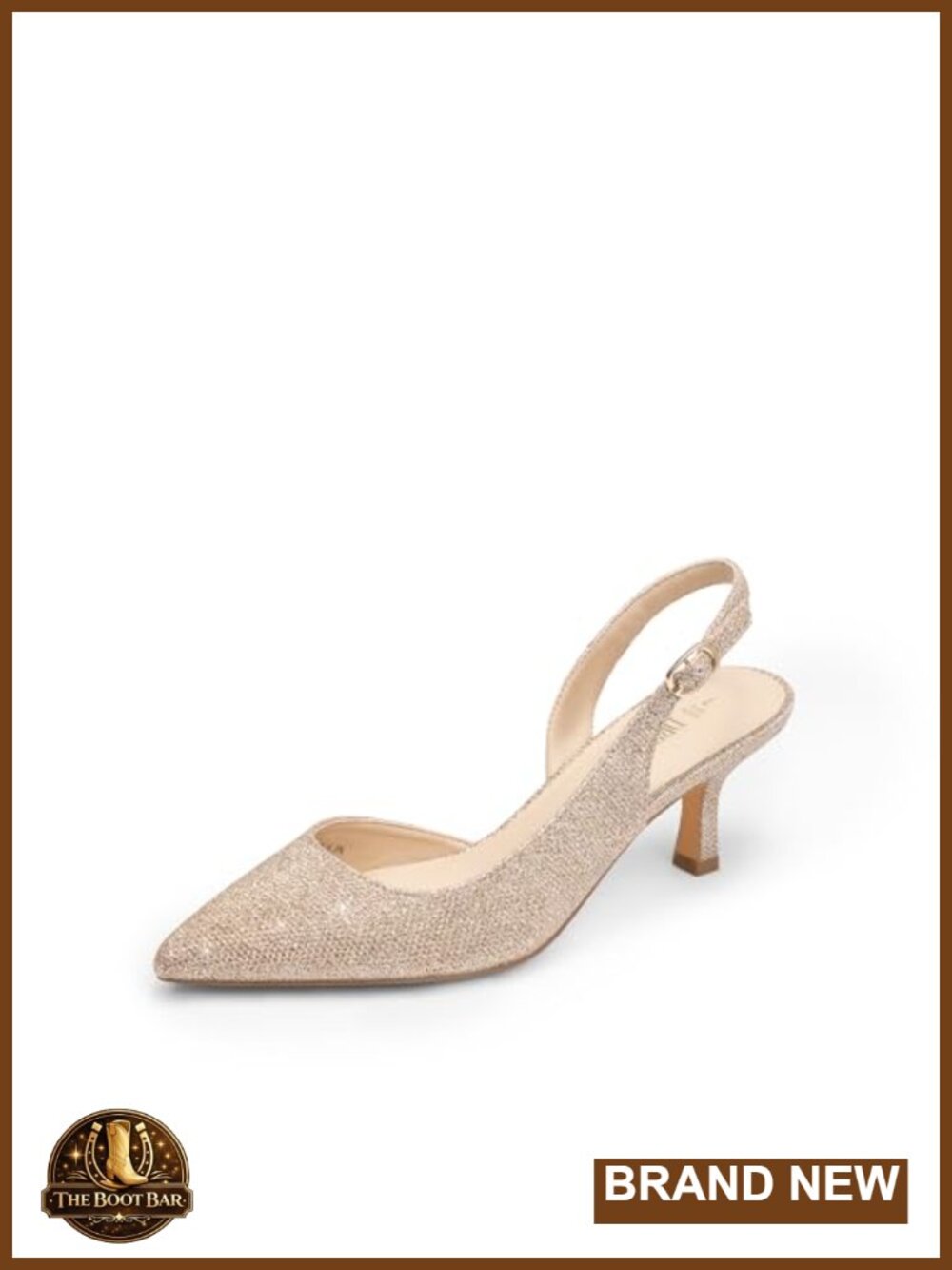 Women's Kitten Slingback Heels Pointed Toe Pumps Vegan Leather